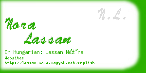 nora lassan business card